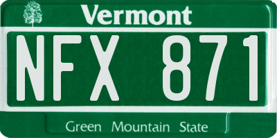 VT license plate NFX871