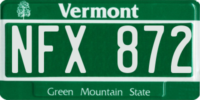 VT license plate NFX872