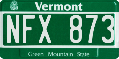 VT license plate NFX873