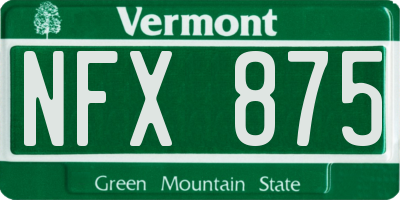 VT license plate NFX875