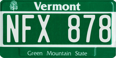 VT license plate NFX878