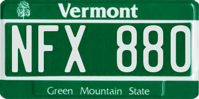VT license plate NFX880