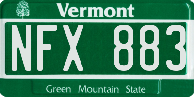 VT license plate NFX883