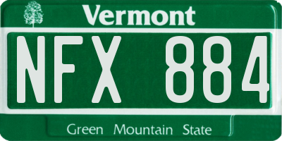 VT license plate NFX884