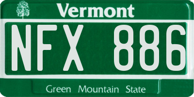 VT license plate NFX886
