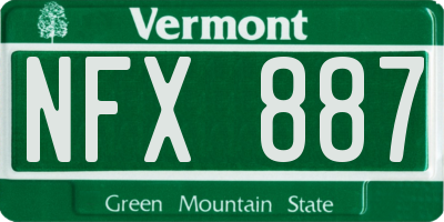 VT license plate NFX887