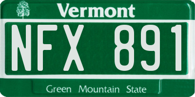 VT license plate NFX891