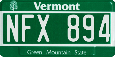 VT license plate NFX894