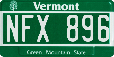 VT license plate NFX896