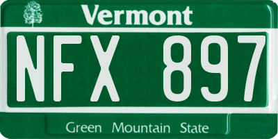 VT license plate NFX897