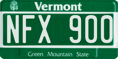 VT license plate NFX900