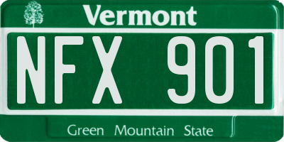 VT license plate NFX901