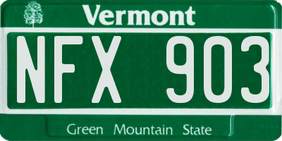 VT license plate NFX903