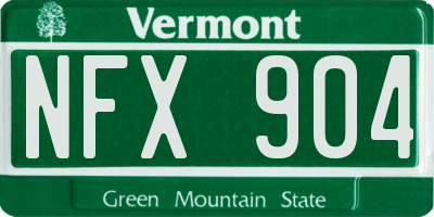 VT license plate NFX904
