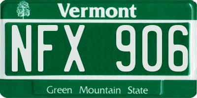 VT license plate NFX906