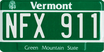 VT license plate NFX911
