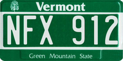 VT license plate NFX912
