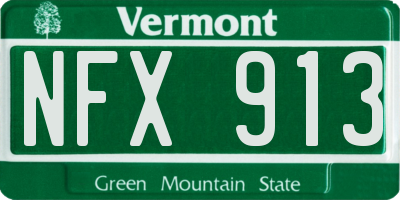 VT license plate NFX913