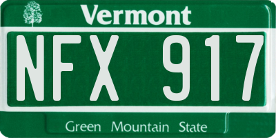 VT license plate NFX917