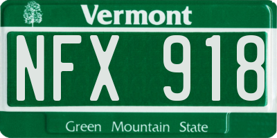 VT license plate NFX918