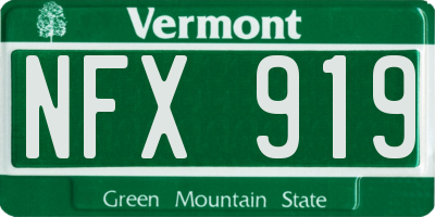 VT license plate NFX919