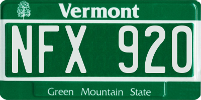 VT license plate NFX920