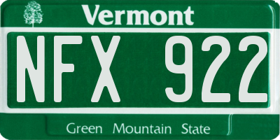 VT license plate NFX922