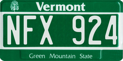 VT license plate NFX924