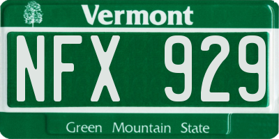 VT license plate NFX929