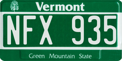 VT license plate NFX935