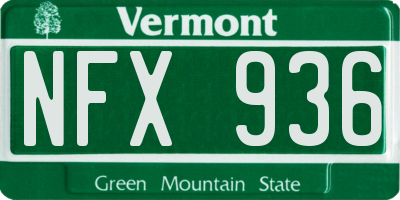 VT license plate NFX936