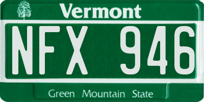 VT license plate NFX946