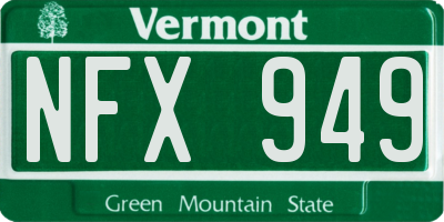 VT license plate NFX949