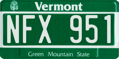 VT license plate NFX951