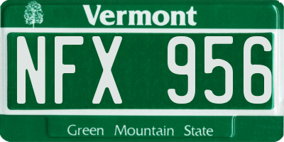 VT license plate NFX956