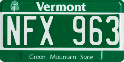VT license plate NFX963