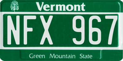 VT license plate NFX967
