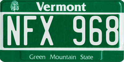 VT license plate NFX968