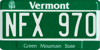 VT license plate NFX970