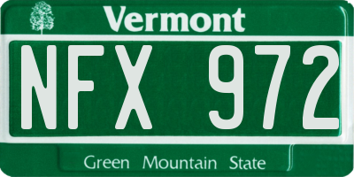 VT license plate NFX972