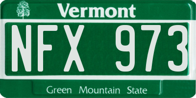 VT license plate NFX973