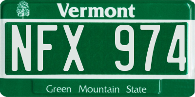 VT license plate NFX974