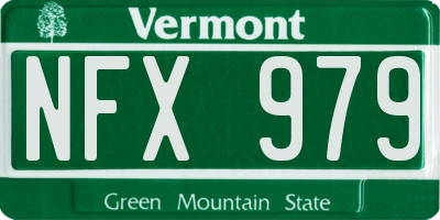 VT license plate NFX979