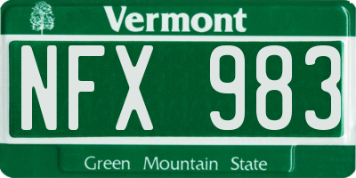 VT license plate NFX983