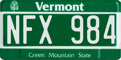 VT license plate NFX984