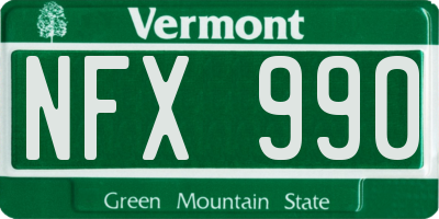 VT license plate NFX990