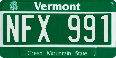 VT license plate NFX991