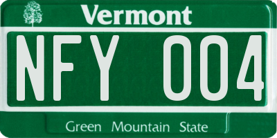 VT license plate NFY004