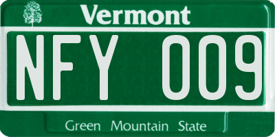 VT license plate NFY009