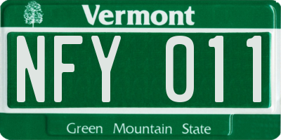 VT license plate NFY011